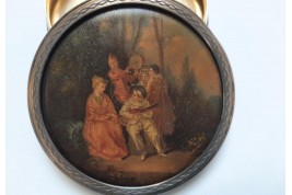 La sérénade italienne, d'après Watteau. Tabatière XIXème siècle