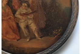 The Italian serenade,  after Watteau. Snuffbox, 19th century