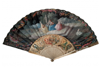 Musical entertainment, fan, circa 1740-50