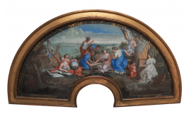 Allegory of the Accademia Partenia, fan leaf circa 1700-20