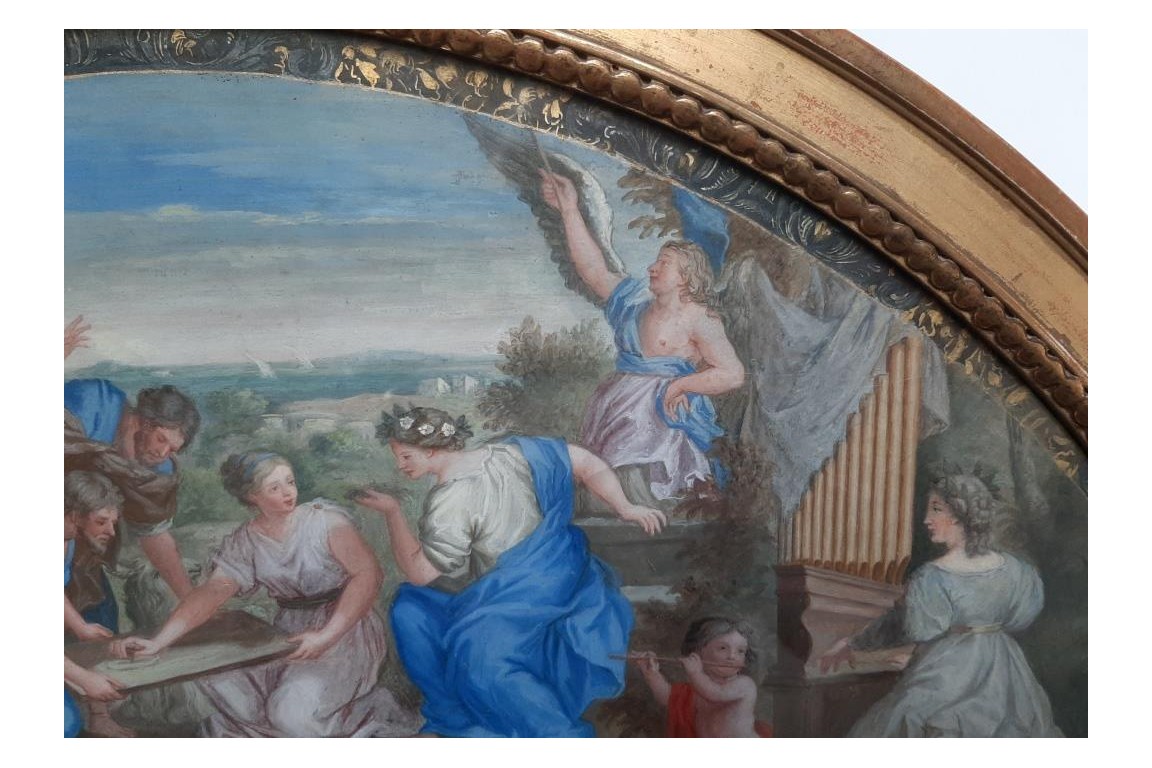 Allegory of the Accademia Partenia, fan leaf circa 1700-20