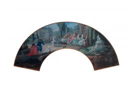 Afternoon dancing at the château, fan leaf circa 1770