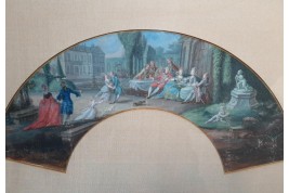 Afternoon dancing at the château, fan leaf circa 1770