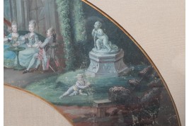 Afternoon dancing at the château, fan leaf circa 1770