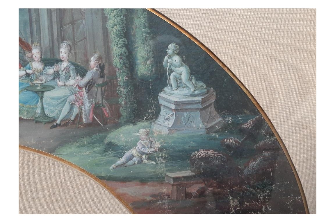 Afternoon dancing at the château, fan leaf circa 1770