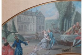 Afternoon dancing at the château, fan leaf circa 1770