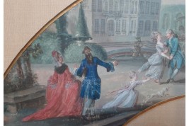 Afternoon dancing at the château, fan leaf circa 1770