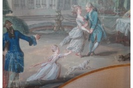 Afternoon dancing at the château, fan leaf circa 1770