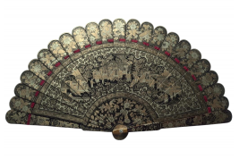 Lacquer and gold. Fan China, 19th century