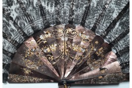 Lace flower, fan circa 1890